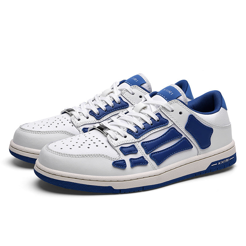 White Low-Top Sneakers in and Blue MFS003-123 - product image from the listing.
