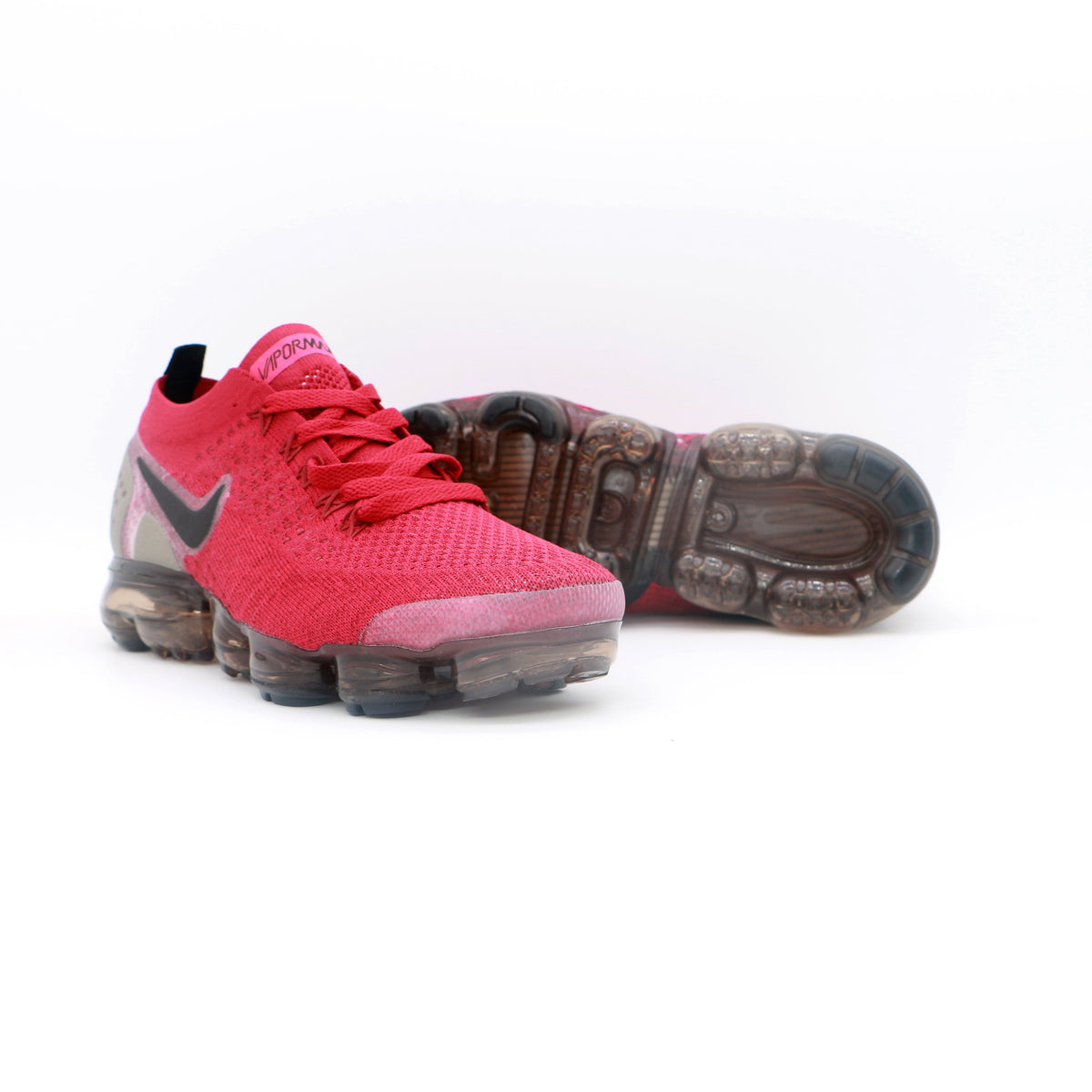 Nike Air VaporMax Red Flyknit Trainers - product image from the listing.