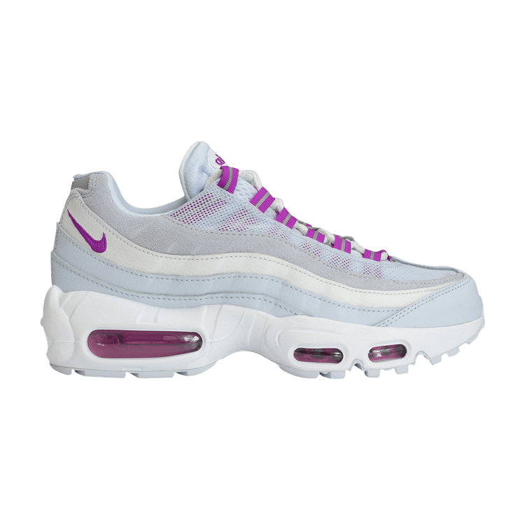 Women's Nike Air Max 95 Football Grey Hyper Violet - product image from the listing.