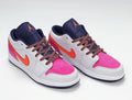 Jordan 1 Low SE Sneakers in Pink Gray Orange 554723-502 - product image from the listing.