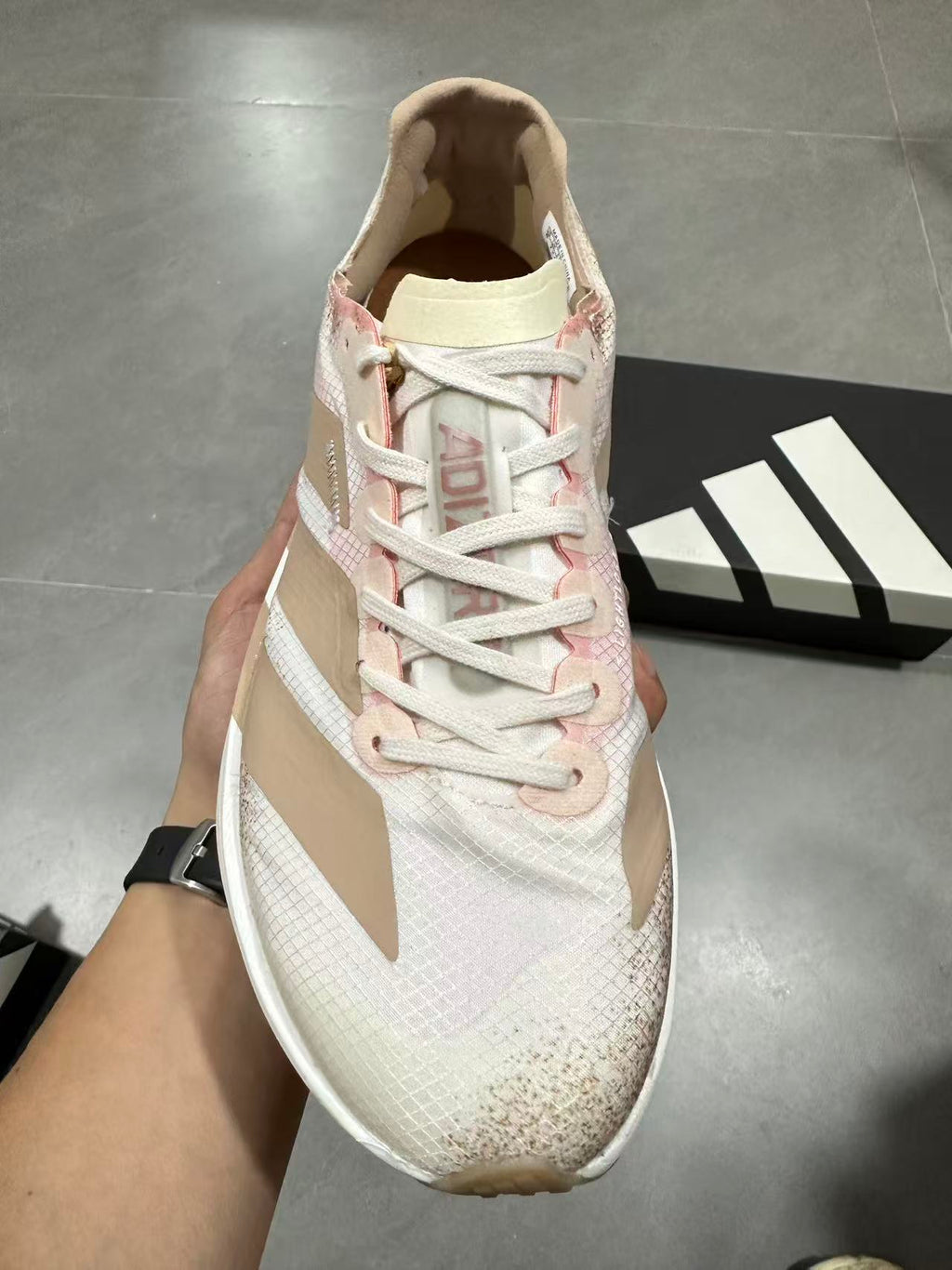 Nike Lightstrike Pro Running Shoes in White Pink Beige JR6359 - product image from the listing.