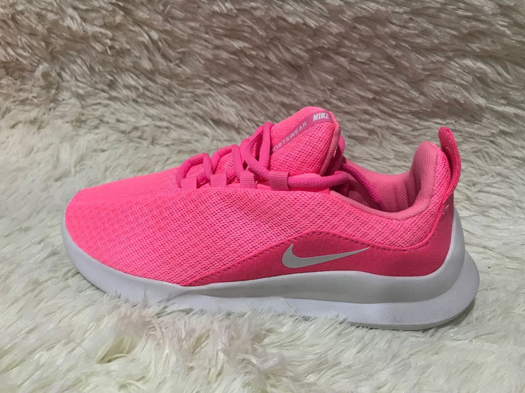 Pink and White Nike Lunarlon 5 Running Sneakers - product image from the listing.
