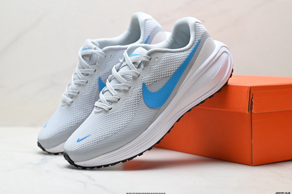 Nike Revolution 8 Running Shoes, in White and Blue - product image from the listing.
