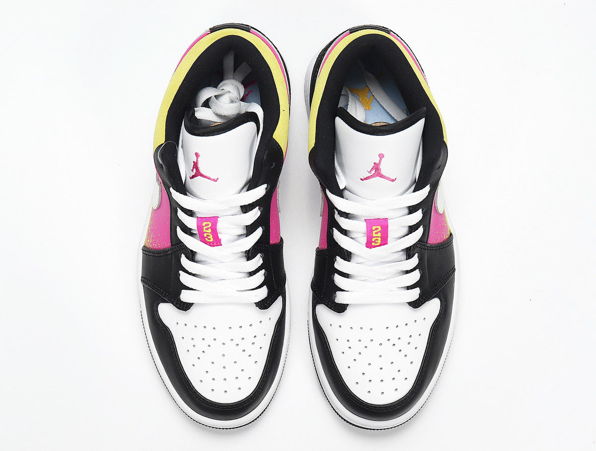 Nike Air Jordan 1 Low Sneakers in Yellow Pink Black CW5564-001 - product image from the listing.