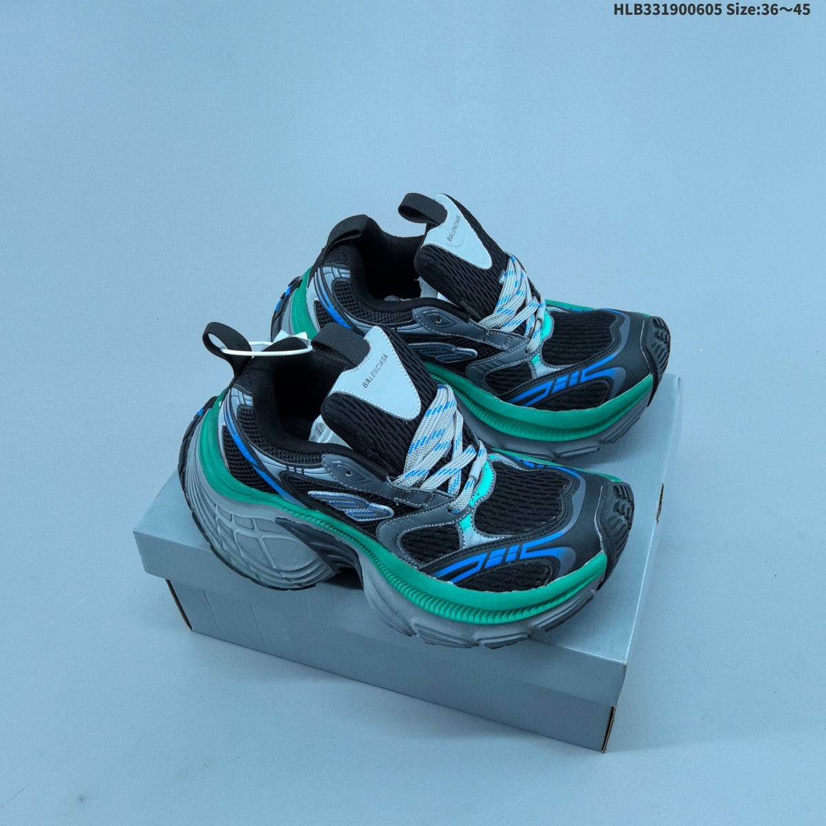 Balenciaga 3XL Trainers in Black Mesh - product image from the listing.