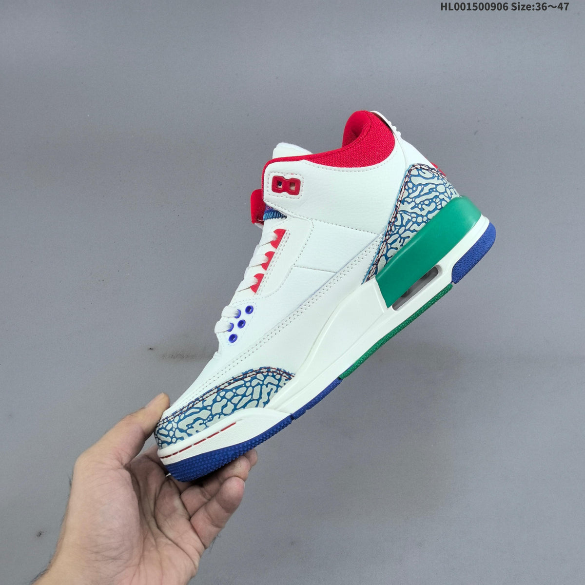 Air Jordan 3 Retro Chalk Track Red Sneakers - product image from the listing.