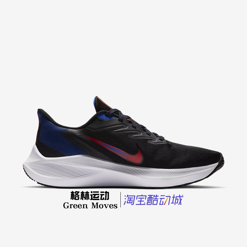 Nike Zoom Winflo 7 Running Shoes in Black Blue Red CJ0291-006 - product image from the listing.