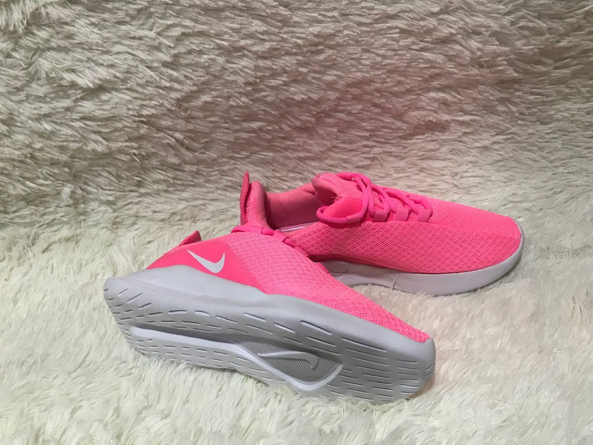 Pink and White Nike Lunarlon 5 Running Sneakers - product image from the listing.
