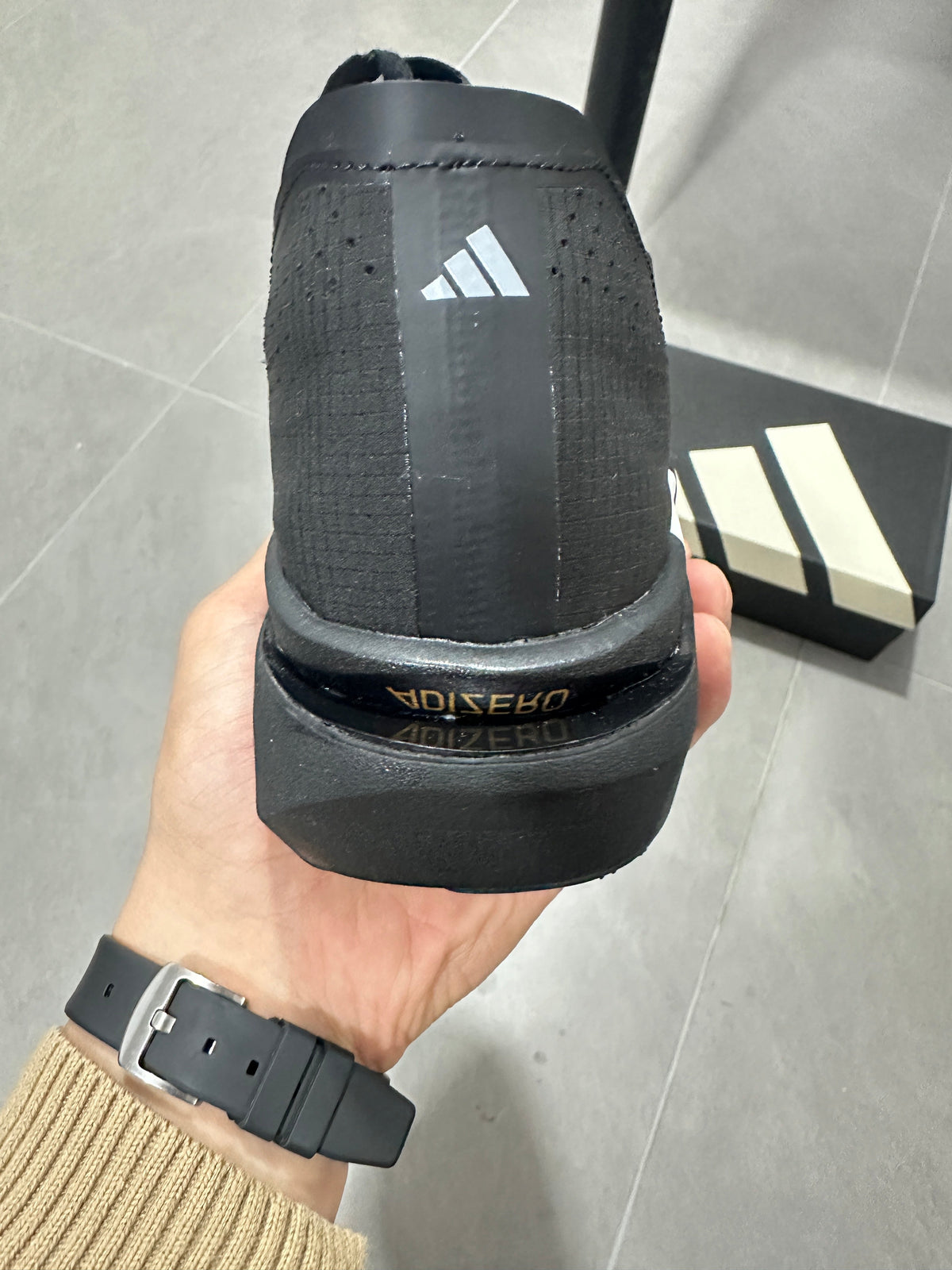 Adidas Adizero Adios Pro 5 Running Shoes in Black White KI8292 - product image from the listing.