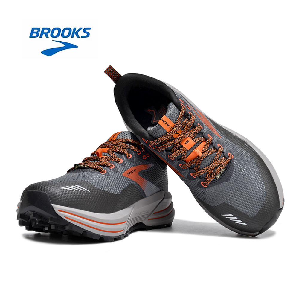 Gray and Orange Brooks Cascadia 16 Trail Running Shoes - product image from the listing.