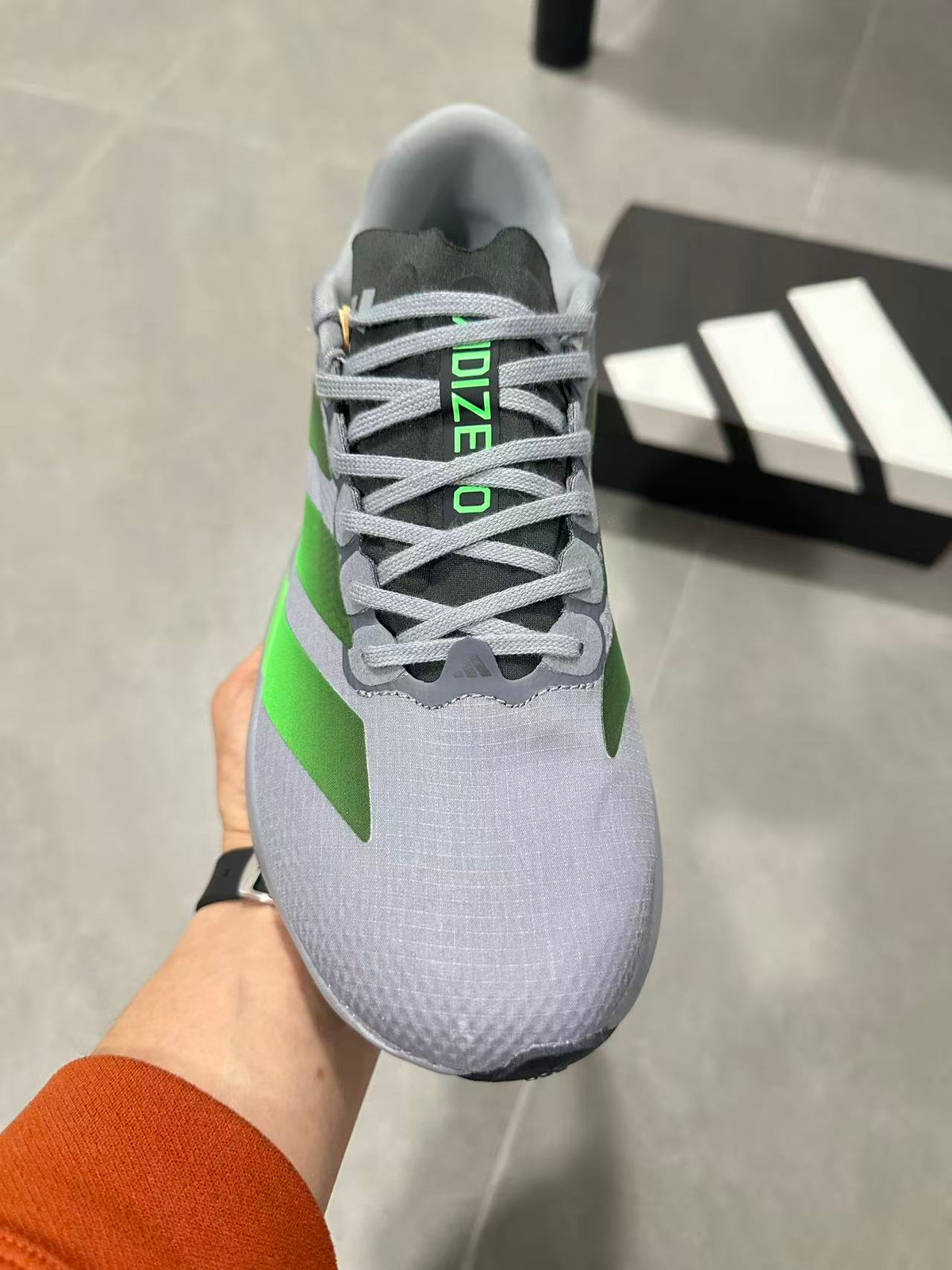 adidas Lightstrike Pro Running Shoes in Grey Green KI6927 - product image from the listing.