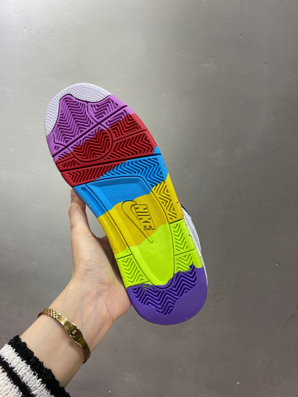 White Multicolor Nike Air Flight 89 High-Top Sneakers - product image from the listing.