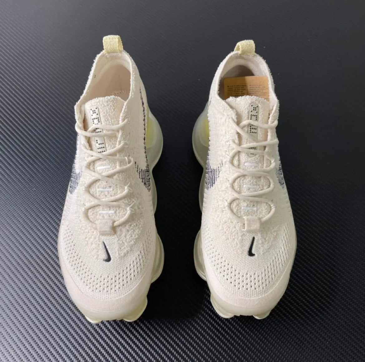 Cream and Yellow Nike Air Max Scorpion Sneakers DJ4701-001 - product image from the listing.