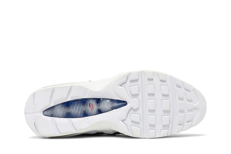 Nike Air Max 95 White Deep Royal Blue Gym in Red - product image from the listing.