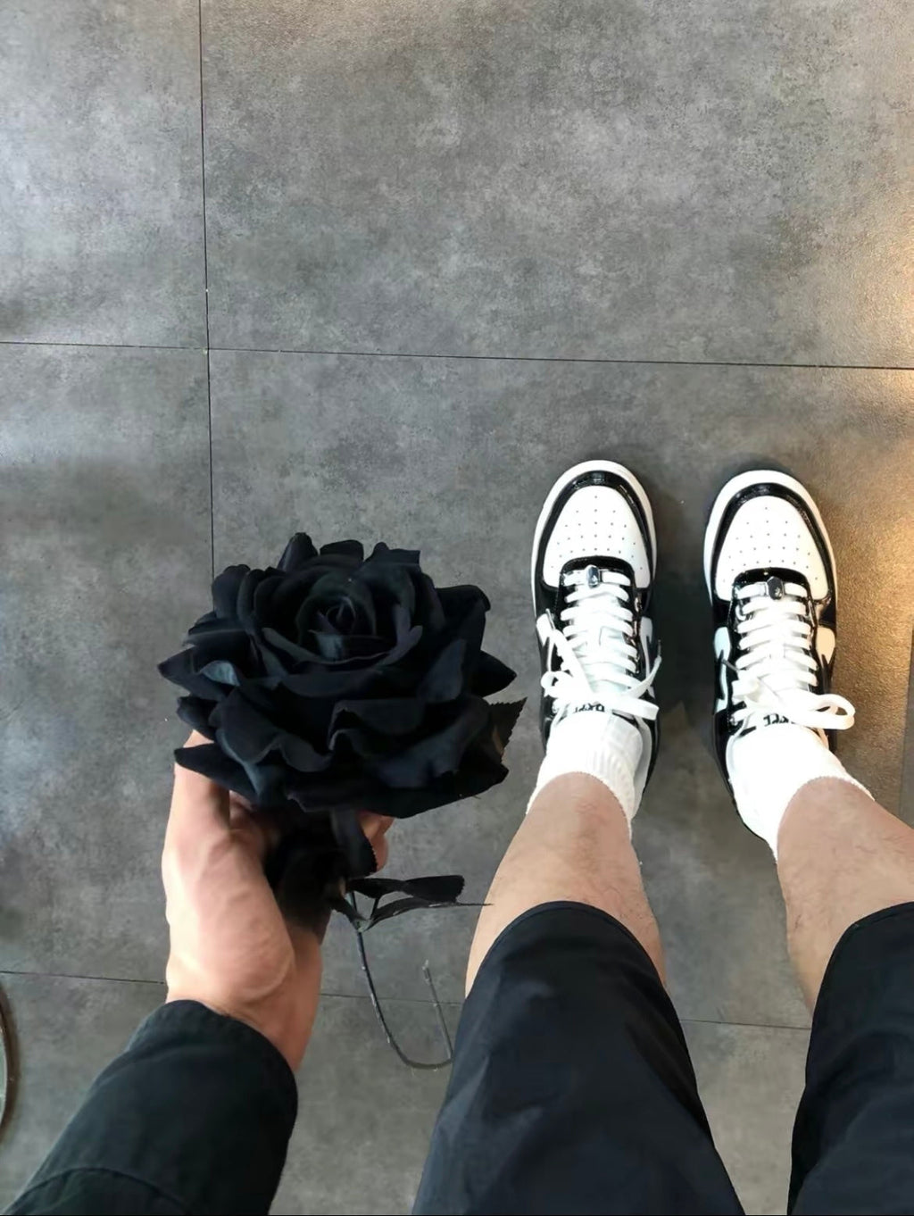BAPE STA Low Sneakers in Black and White 1H70-191-001 - product image from the listing.