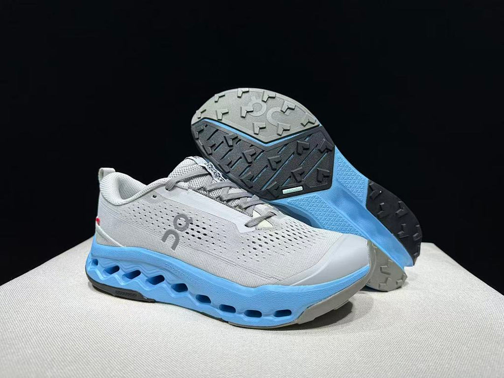 On Cloudsurfer Trail 2 Trail Shoes for Running, Grey/Blue - product image from the listing.