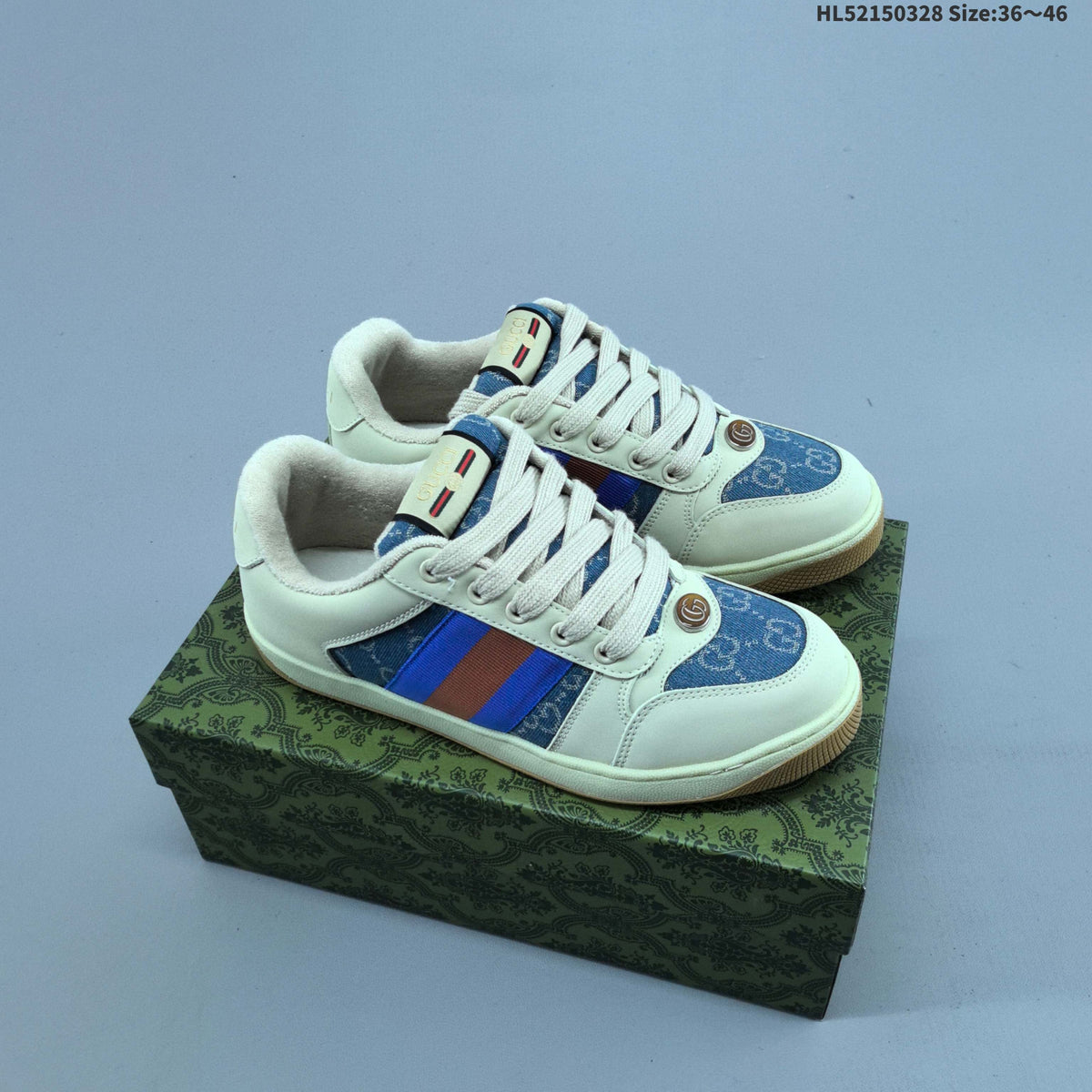 Gucci Screener Distressed Low-Cut Sneakers - product image from the listing.