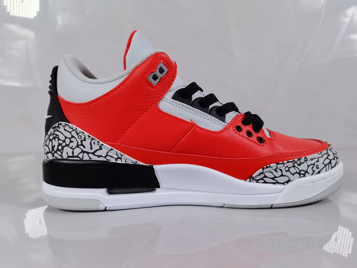 Red Black Cement Print Sneakers - Air Jordan 3 Retro - product image from the listing.