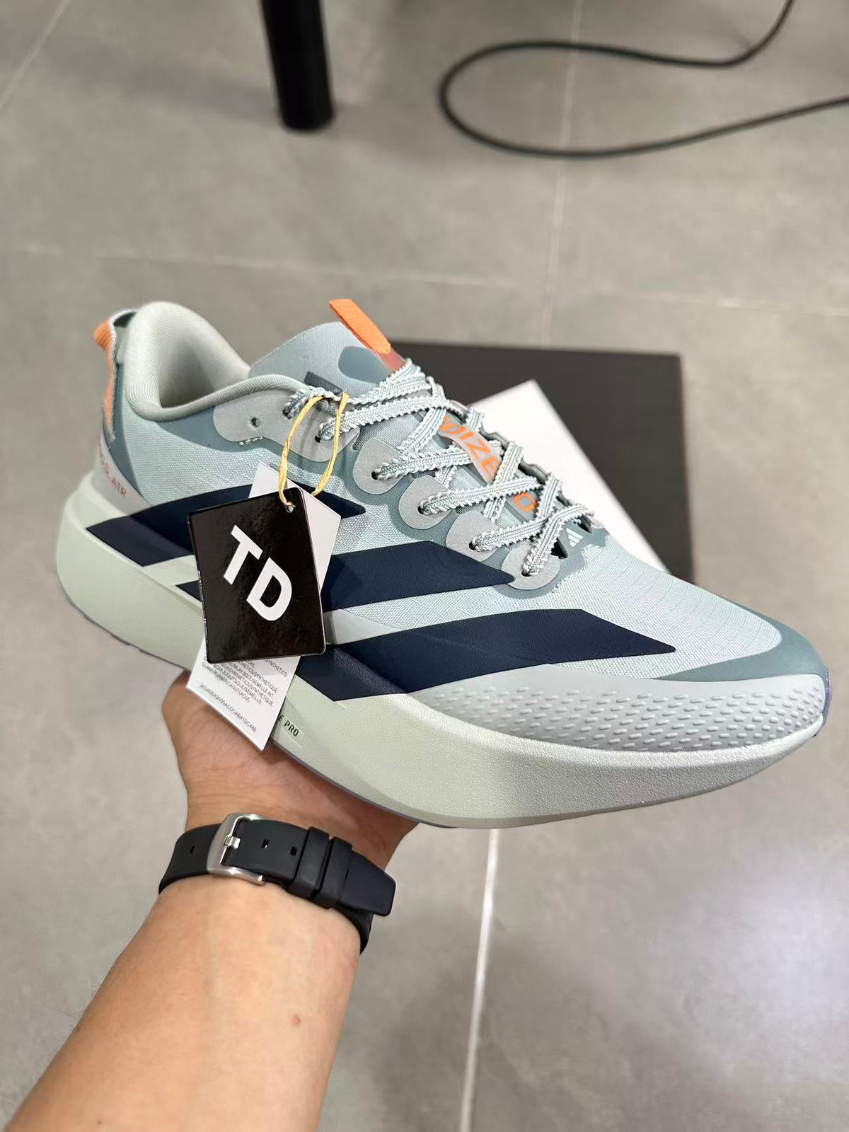 Adidas Adizero Evo SL Running Shoes in Blue Green - product image from the listing.