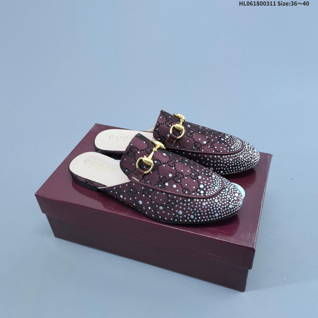 Princetown Crystal-Embellished Canvas Mule by Gucci - product image from the listing.