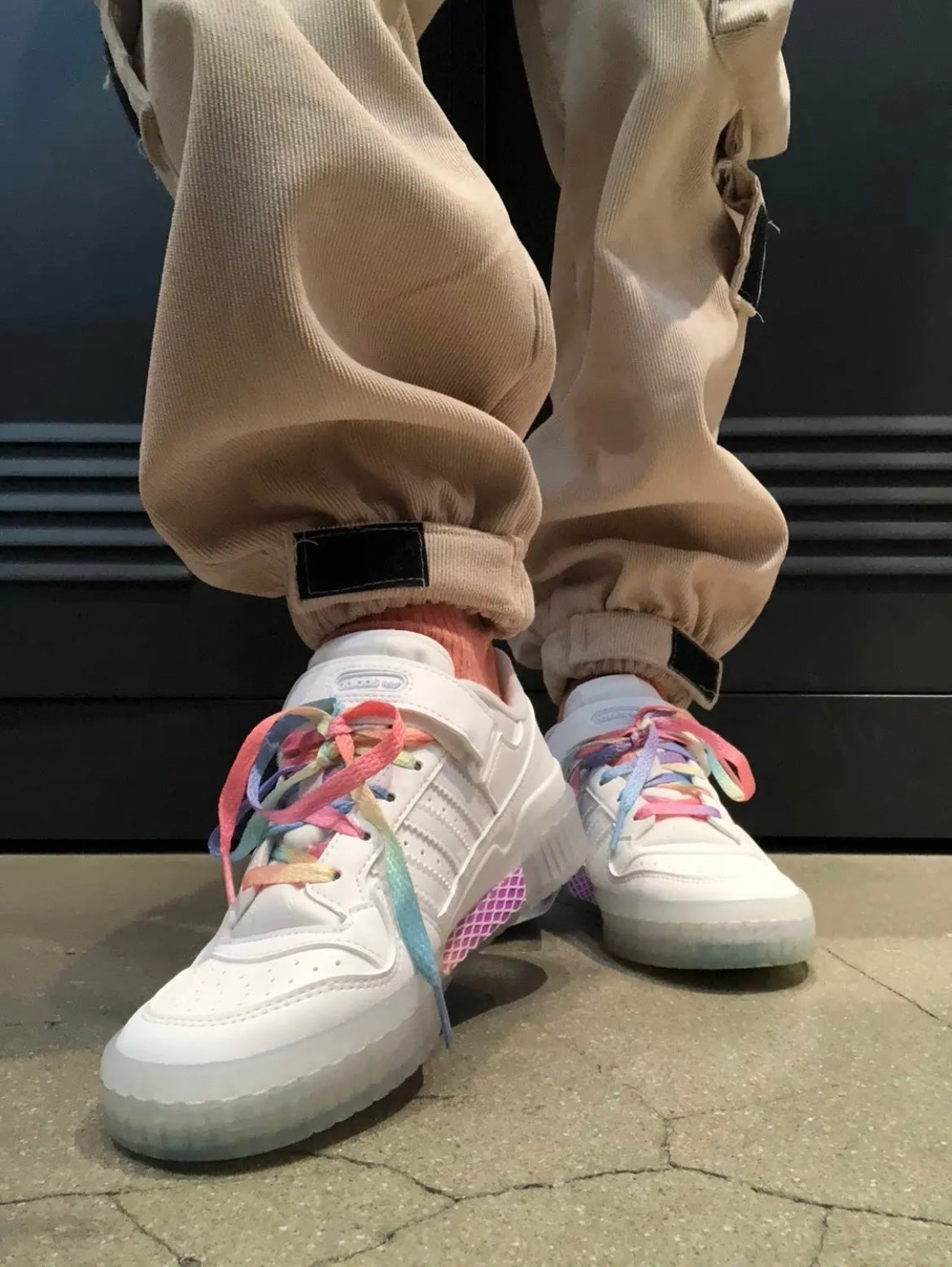 Adidas Originals Forum 84 Low White Rainbow Trainers GX2722 - product image from the listing.