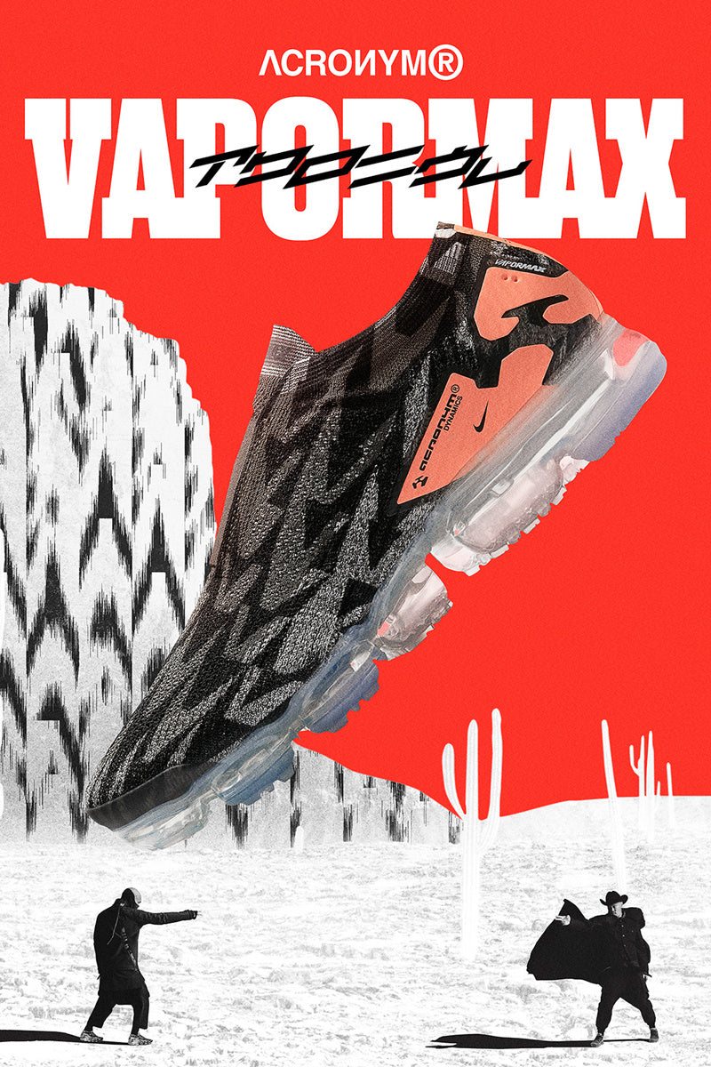 Nike Air VaporMax Moc 2 x ACRONYM in Black Coral AQ0996-102 - product image from the listing.