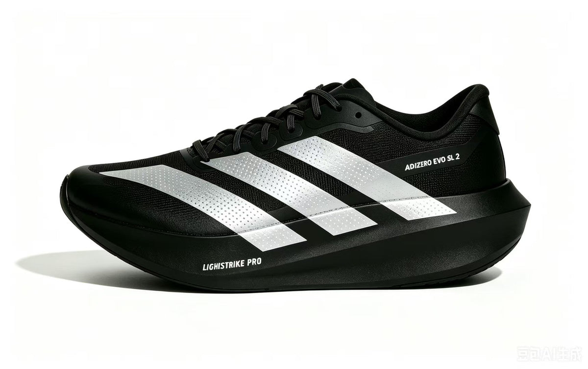 adidas Adizero Evo SL 2 Running Shoes in Black Silver - product image from the listing.