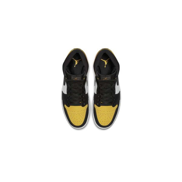 Air Jordan 1 Mid Yellow Toe in Black - product image from the listing.