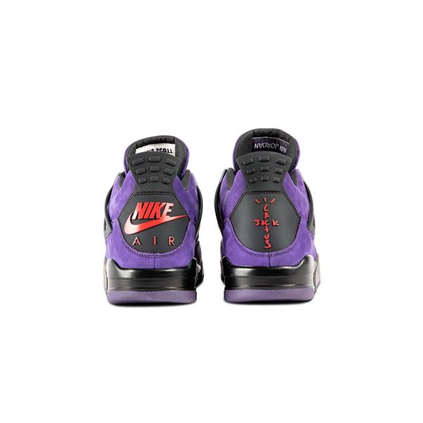 "Purple Suede - Black Midsole" Travis Scott x Air Jordan 4 Retro - product image from the listing.