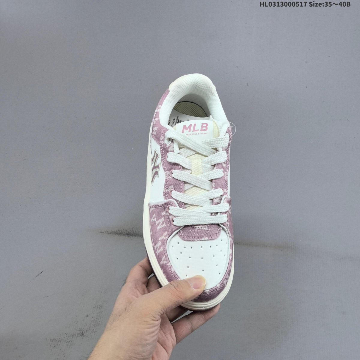 MLB Chunky Liner Low-Top Sneakers in Mauve and in White - product image from the listing.