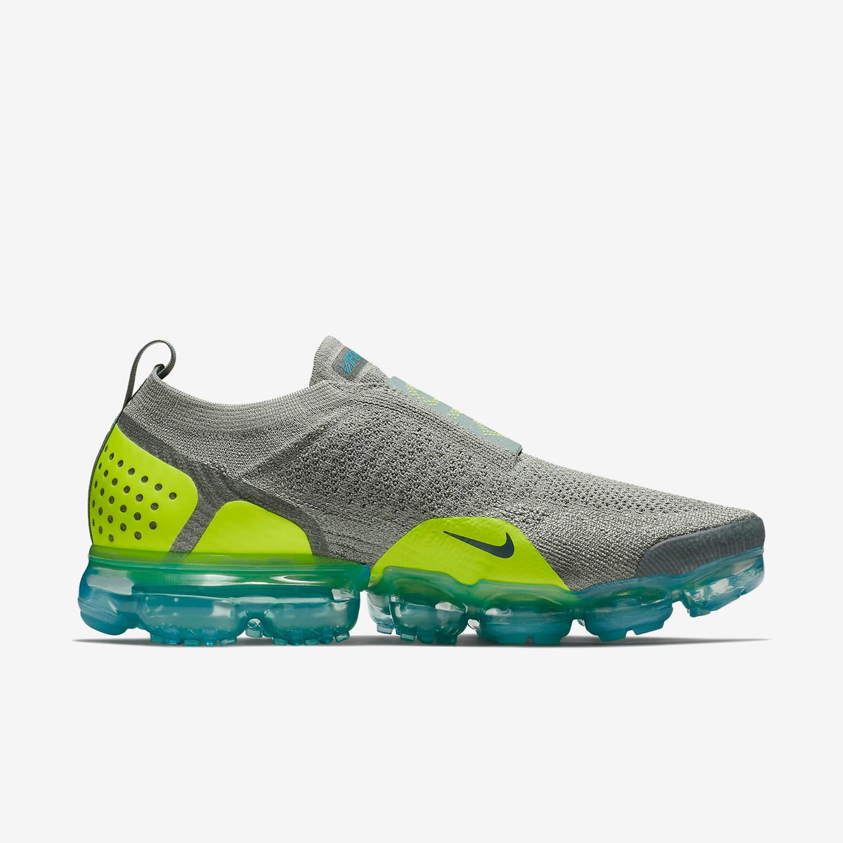Nike Air VaporMax Flyknit MOC 2 Sneakers in Grey Volt - product image from the listing.