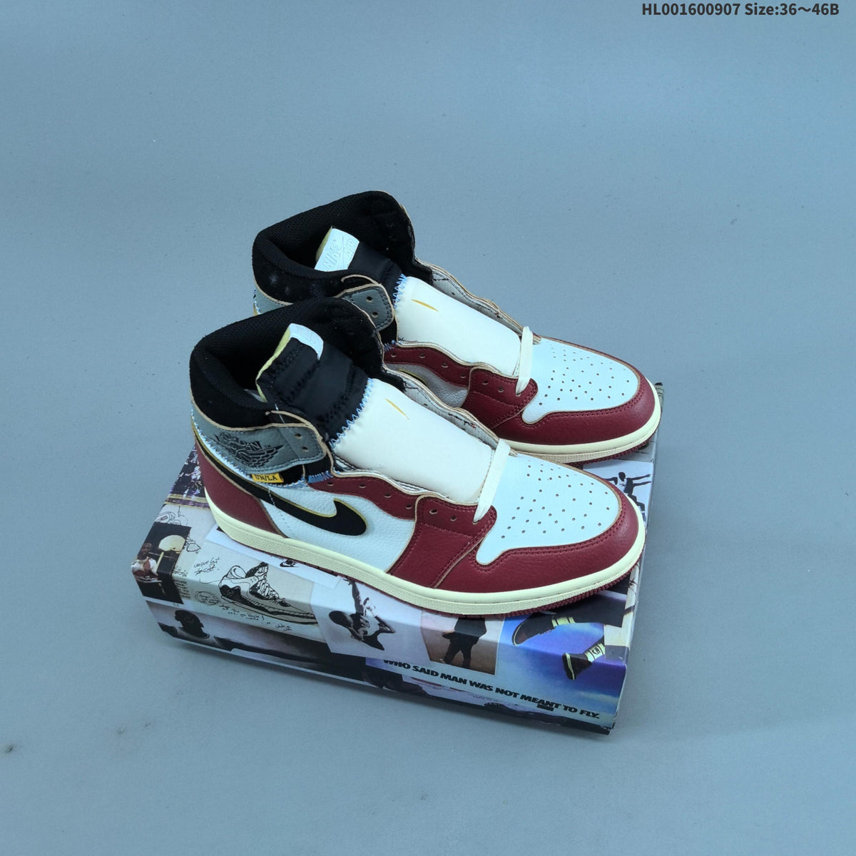 Jordan 1 Retro High OG Union LA Sneakers in White Red - product image from the listing.