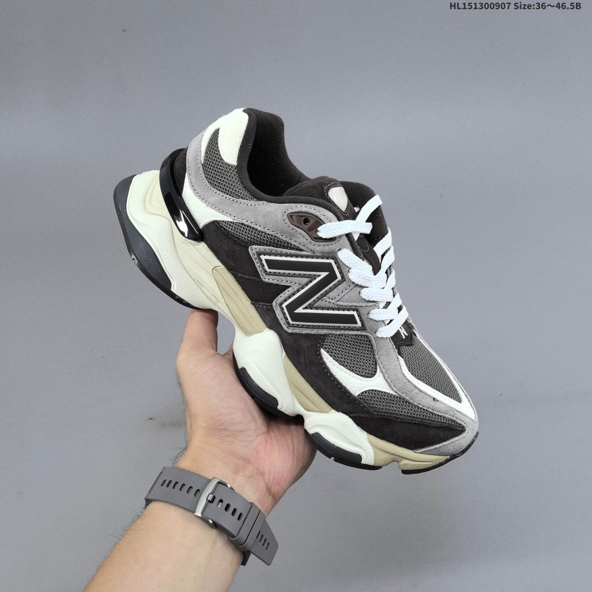 Black and Gray New Balance 9060 Sneakers - product image from the listing.