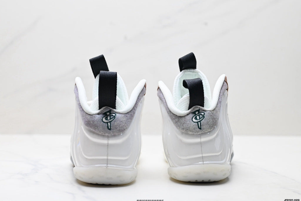 Nike Air Foamposite Penny Hardaway White and Rose High-Cut Sneakers - product image from the listing.