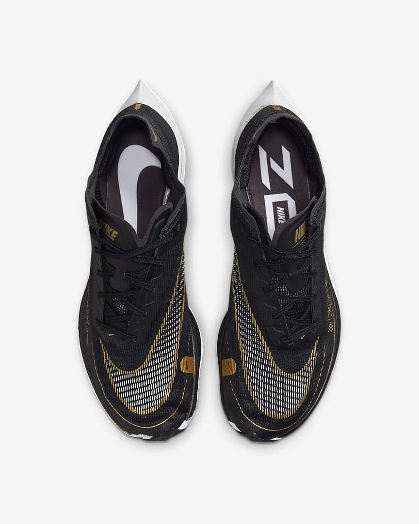 Nike ZoomX Vaporfly NEXT% 2 Running Shoes in Black Gold CU4111-001 - product image from the listing.