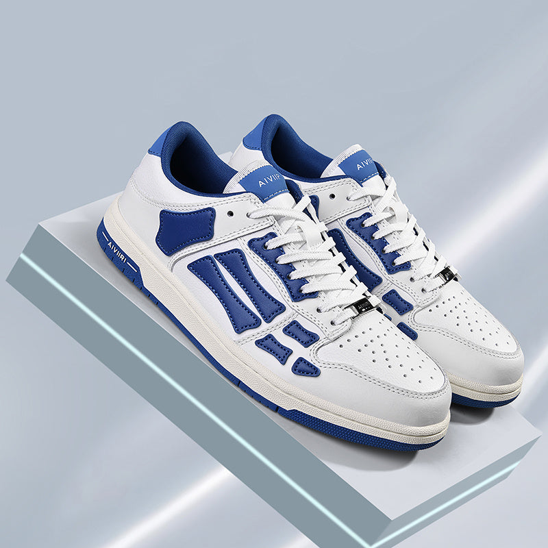 White Low-Top Sneakers in and Blue MFS003-123 - product image from the listing.