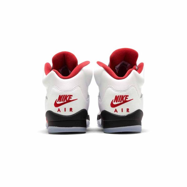 "Fire Red Silver Tongue" Youth Air Jordan 5 Retro GS - product image from the listing.