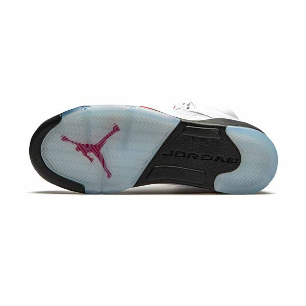 "Fire Red Silver Tongue" Youth Air Jordan 5 Retro GS - product image from the listing.