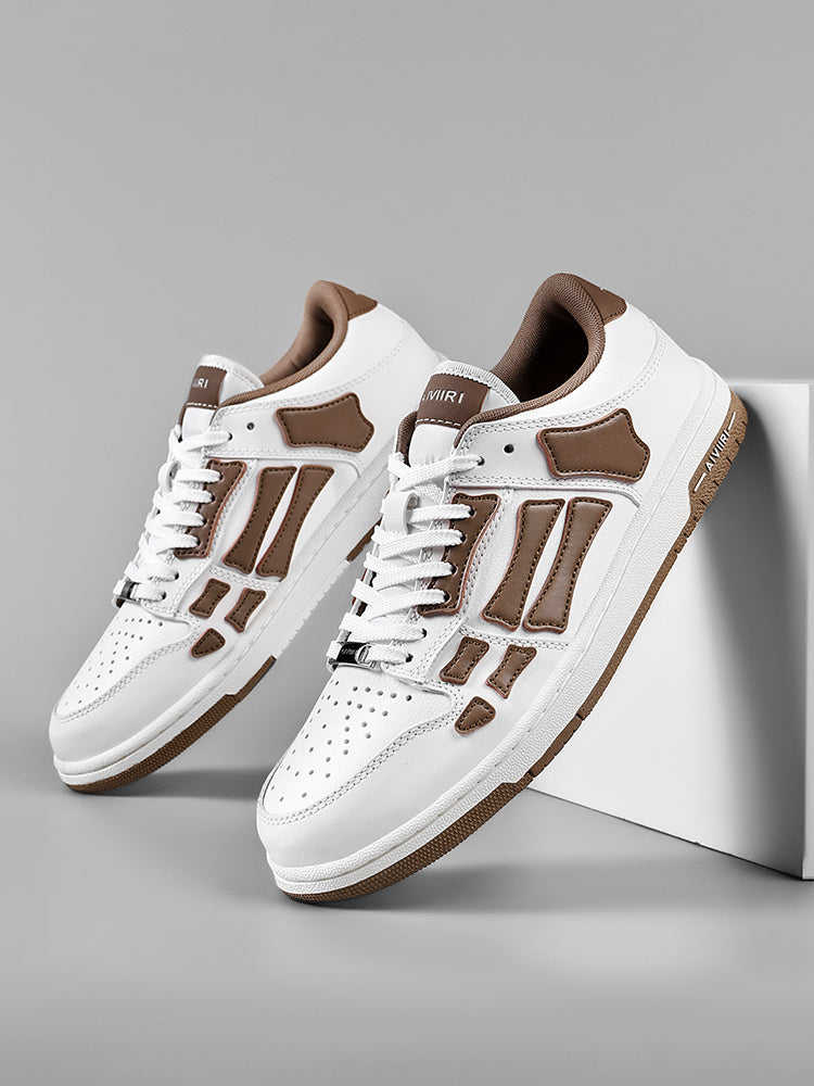 AIVIRI MFS003-126 Low-Top Sneakers in White and Brown - product image from the listing.
