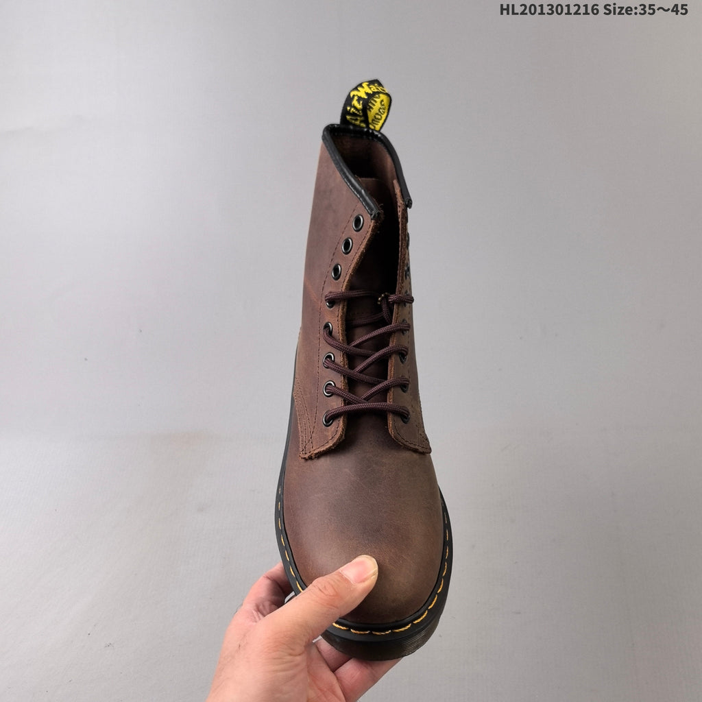 1460 Brown Platform Lace-Up Boots by Dr. Martens - product image from the listing.