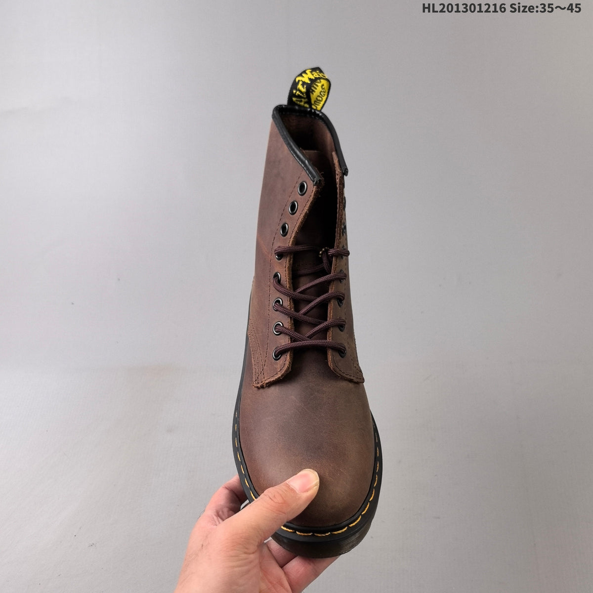 1460 Brown Platform Lace-Up Boots by Dr. Martens - product image from the listing.
