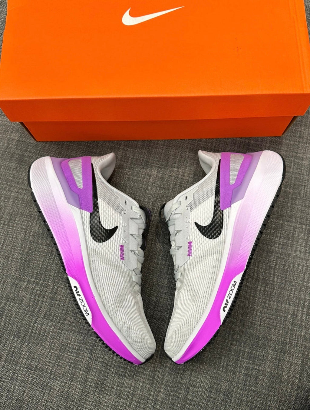 Nike Structure 25 Running Shoes in White Purple DJ7884-100 - product image from the listing.
