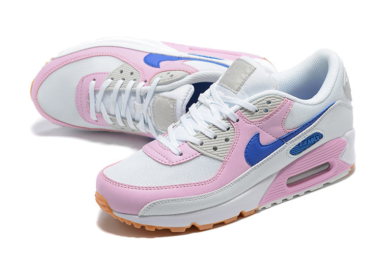 Nike Air Max 90 Sneakers in White Pink Blue DX3316-100 - product image from the listing.