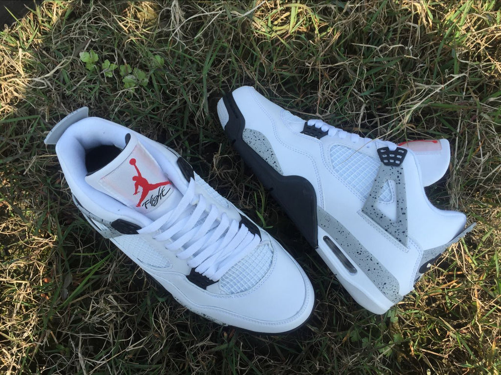 Men's Jordan 4 Retro White Cement Sneakers - product image from the listing.