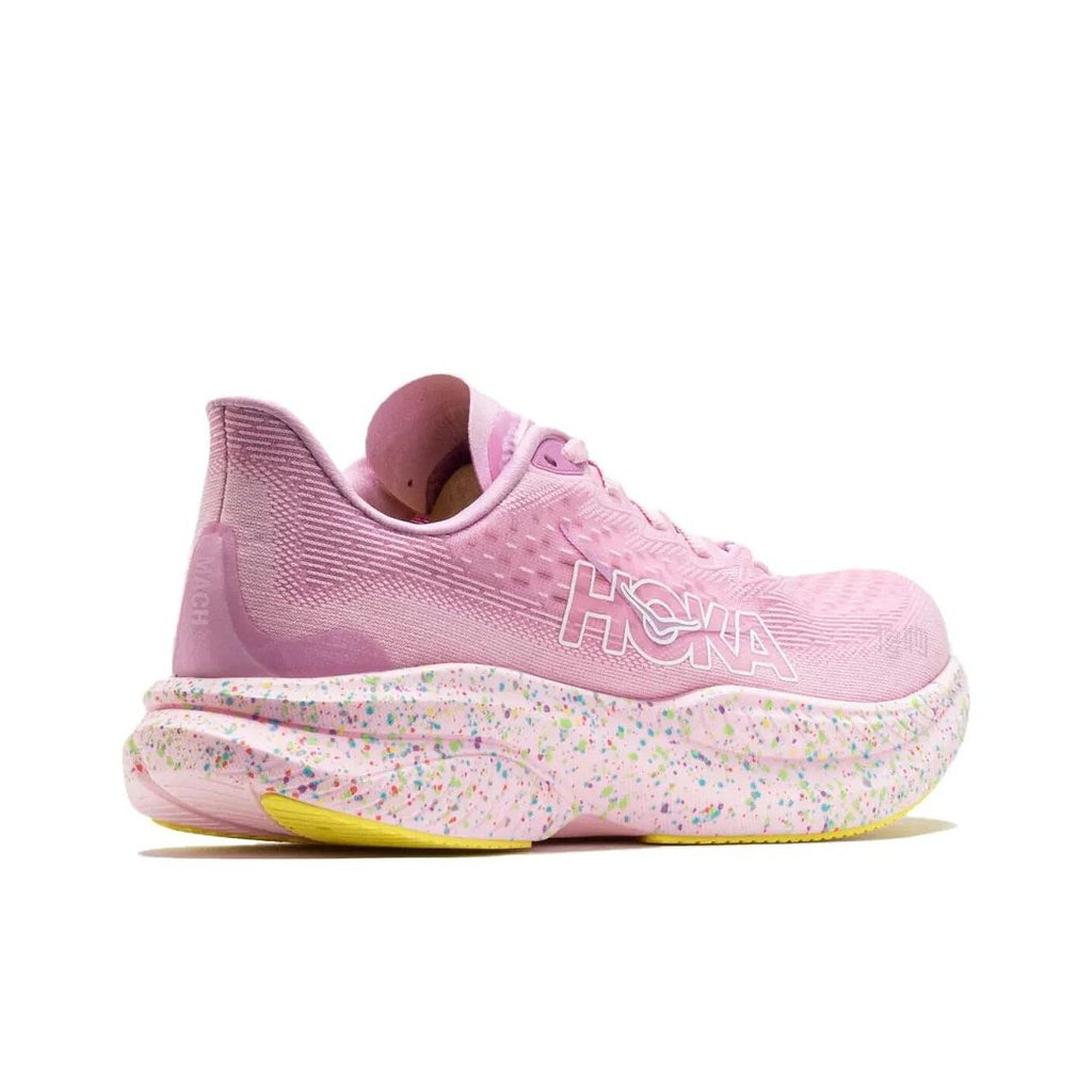 HOKA Pink Shoes for Running with Speckled Midsole - product image from the listing.