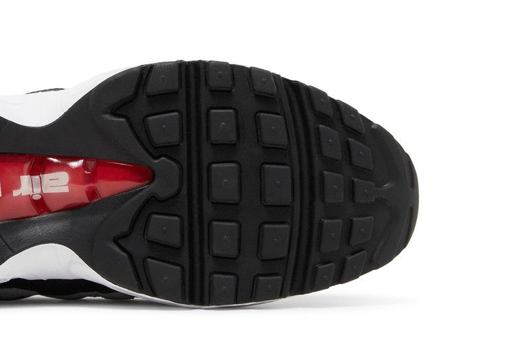 Nike Air Max 95 White Varsity Red Particle in Gray - product image from the listing.