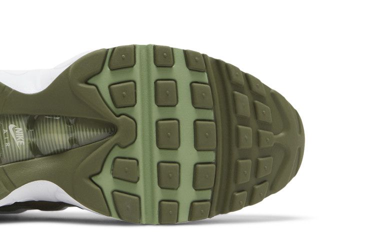 Nike Air Max 95 White Medium Olive Oil in Green - product image from the listing.
