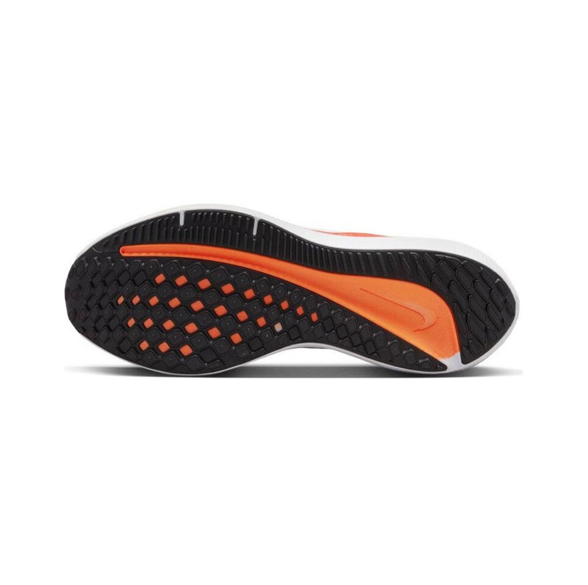 Nike Air Winflo 9 Running Shoes in White Orange DD6203-100 - product image from the listing.