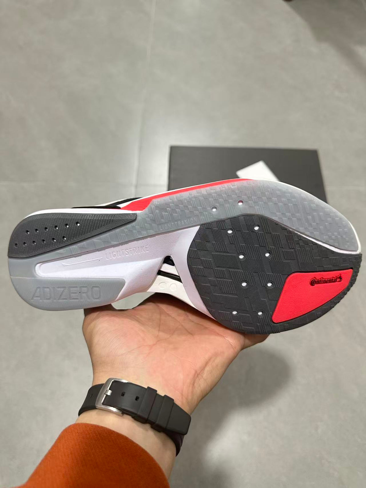 Adidas Lightstrike Pro Running Shoes in White Black Red - product image from the listing.