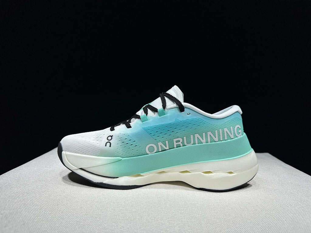 On Cloudboom Max Running Shoes, in White and Light Blue - product image from the listing.